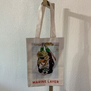 Marine Layer Cream Tote with Graphic Design